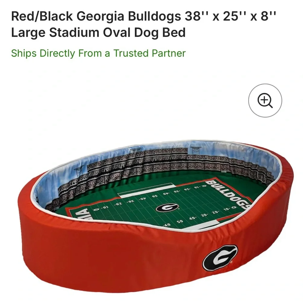 Georgia Bulldogs Large Stadium Dog Bed NIB.